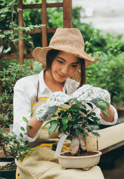 caring women plants